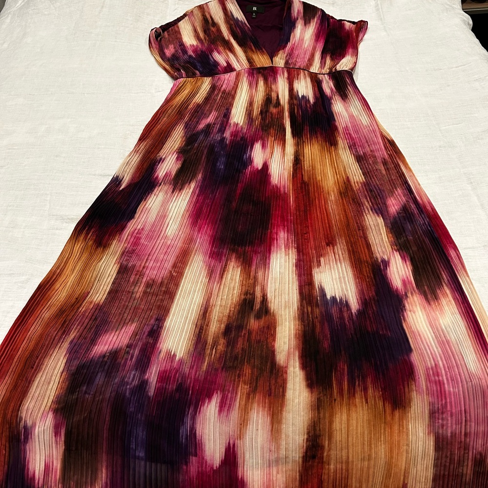 Banana Republic Multicolor Pleated Maxi Dress